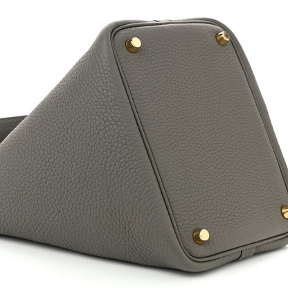 Hermes Taurillon Clemence Picotin Lock 18 PM Gris Meyer 9 of 12
