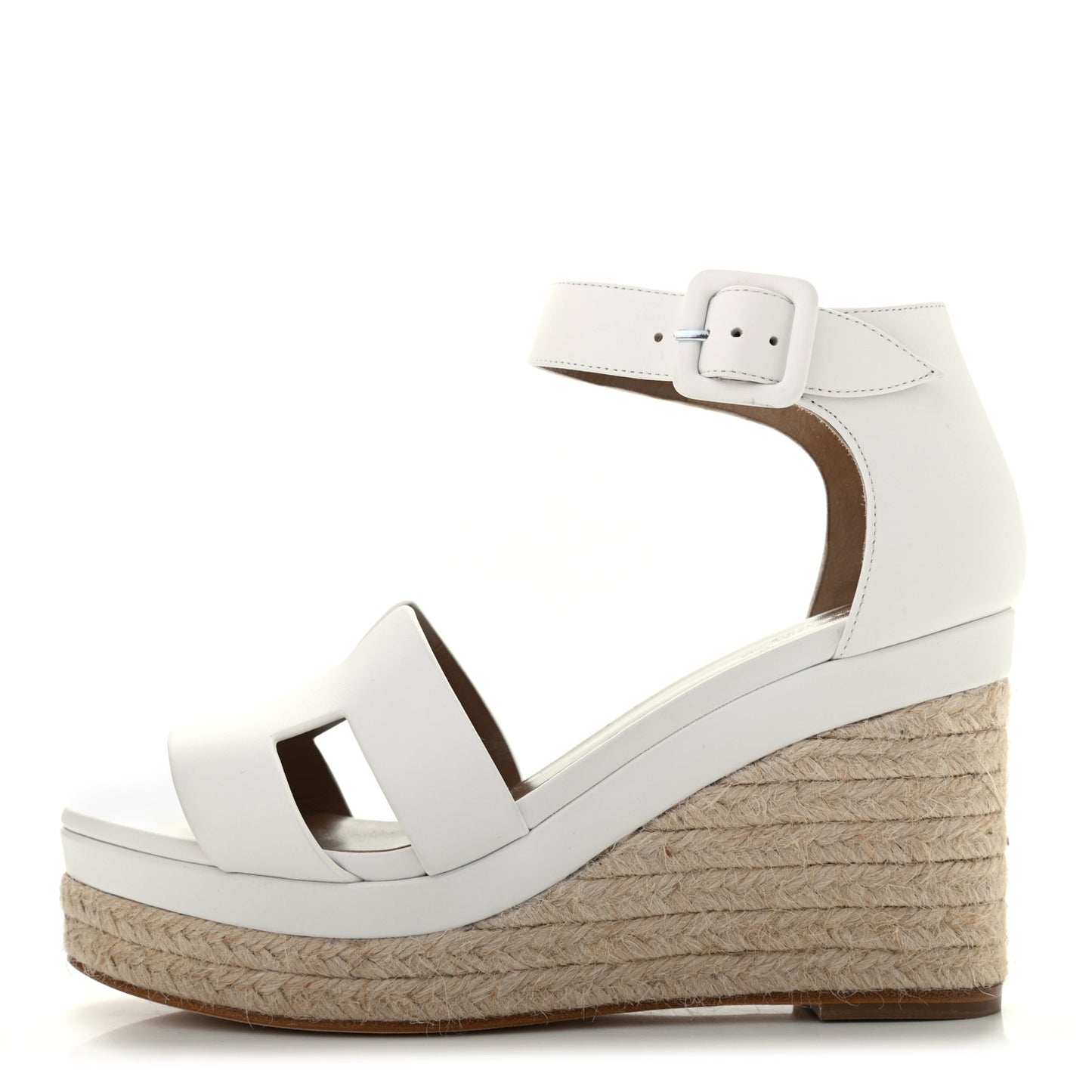 Goatskin Doll 60 Espadrille Wedge Sandals 37 White