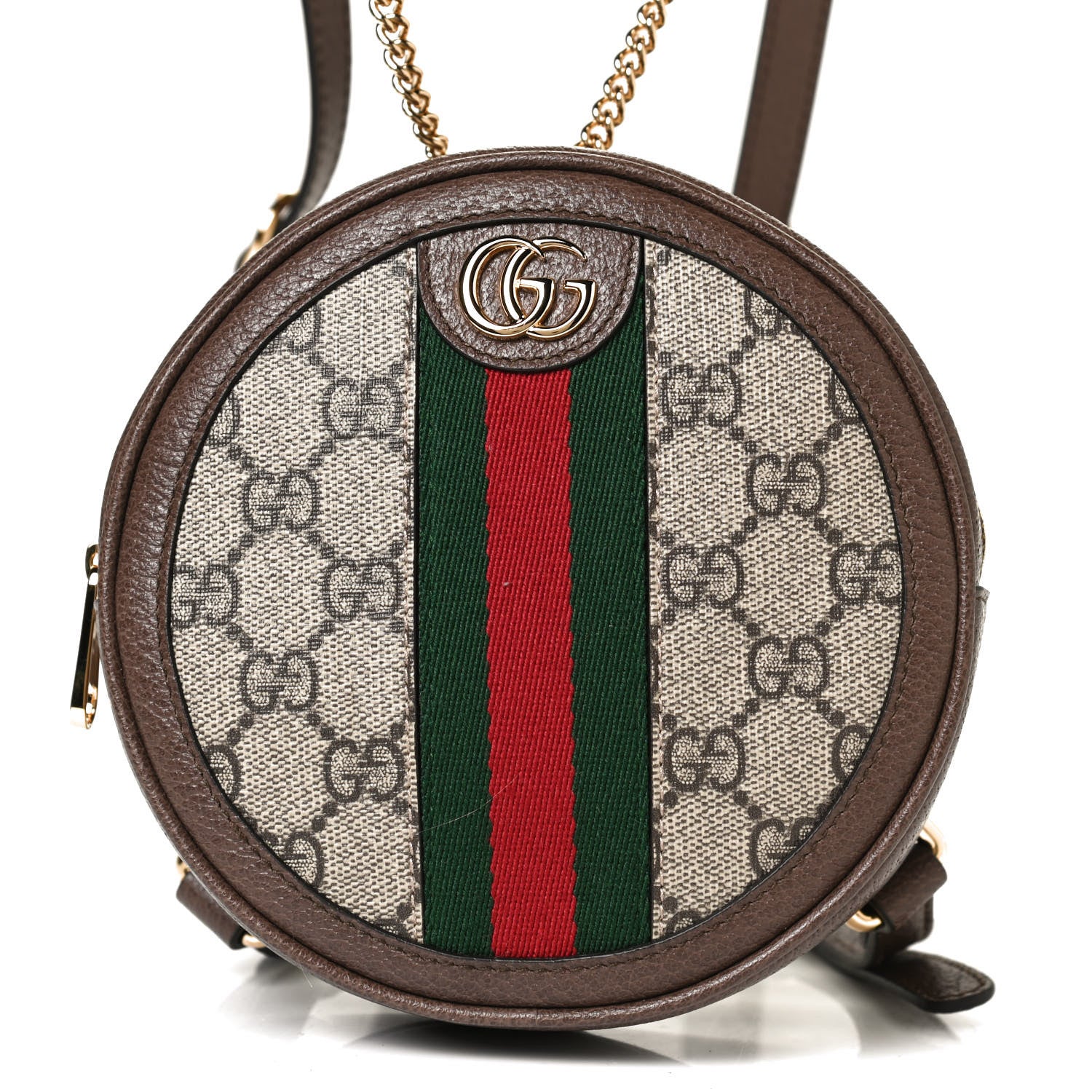 Gucci GG Supreme Monogram Web Mini Ophidia Round Backpack Brown 6 of 8