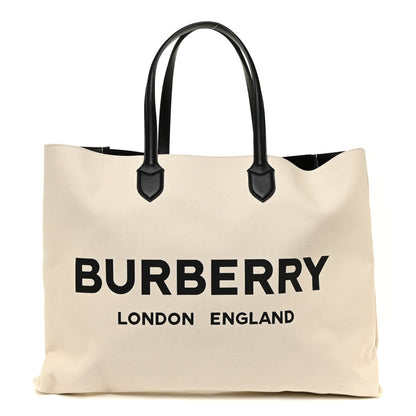 Burberry Canvas Lewes Tote Natural 1 of 10