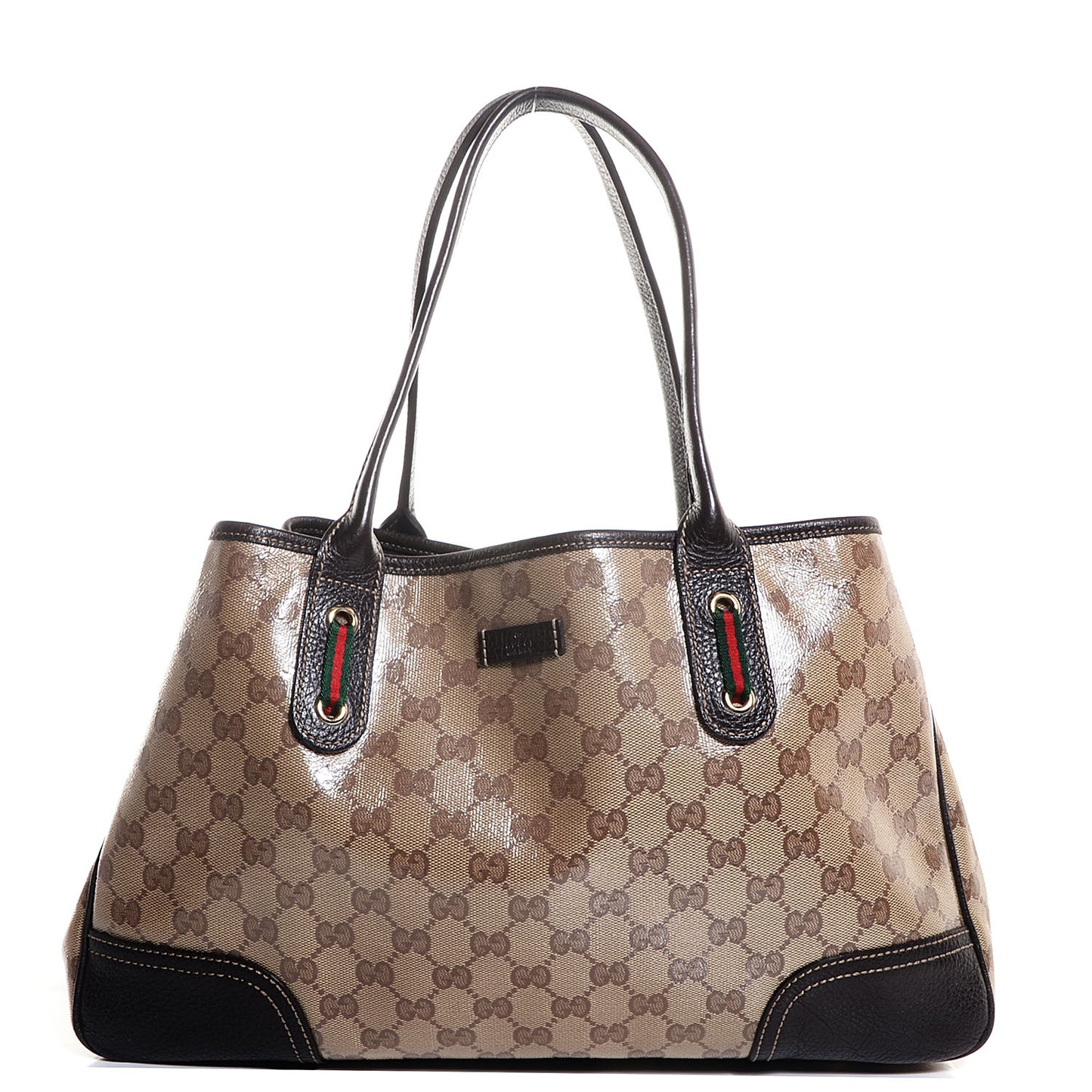 Crystal Monogram Medium Princy Tote Dark Brown