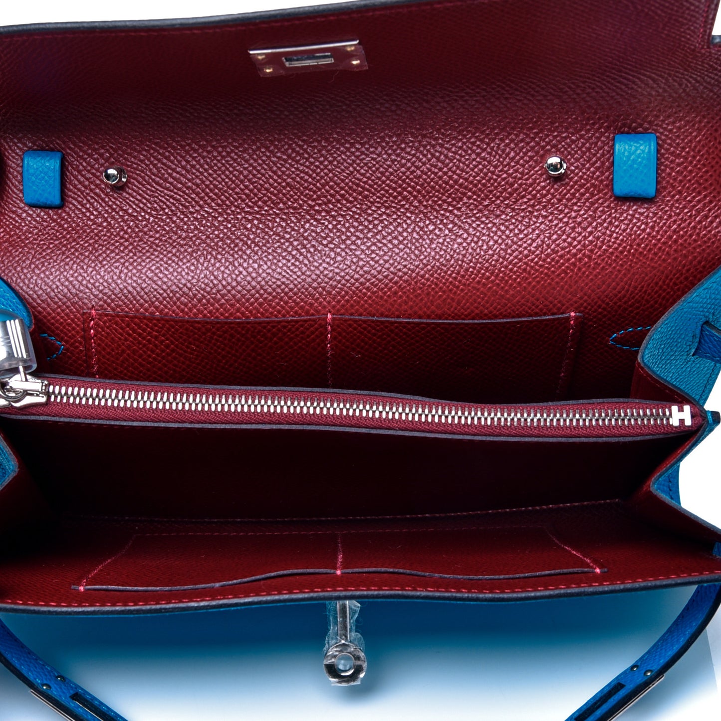 Epsom Verso Kelly Wallet To Go Bleu Frida Rouge H