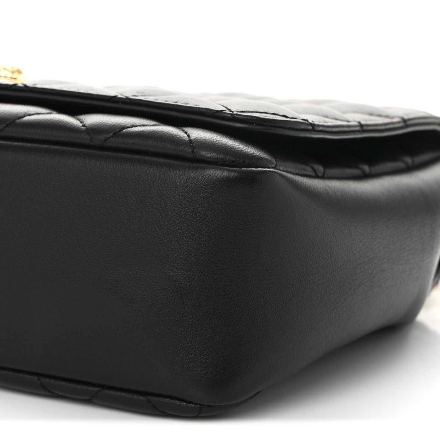 Nappa Quilted La Medusa Chain Crossbody Black