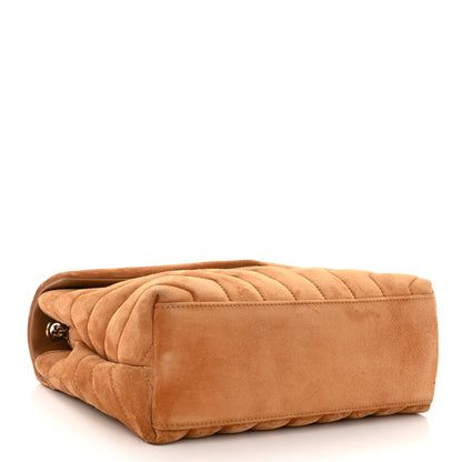 Saint Laurent Suede Calfskin Y Quilted Monogram Small Loulou Chain Satchel Cinnamon 4 of 9