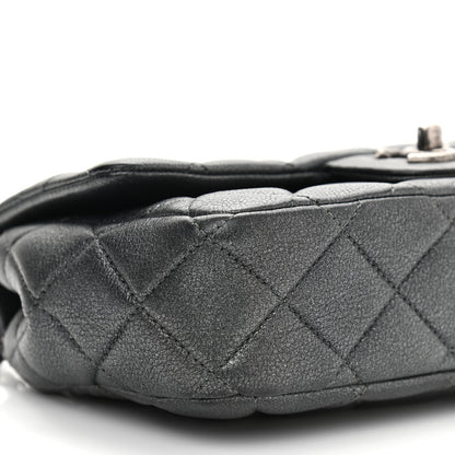 Chanel Iridescent Goatskin Quilted Small CC Eyelet Flap Dark Silver 9 of 11