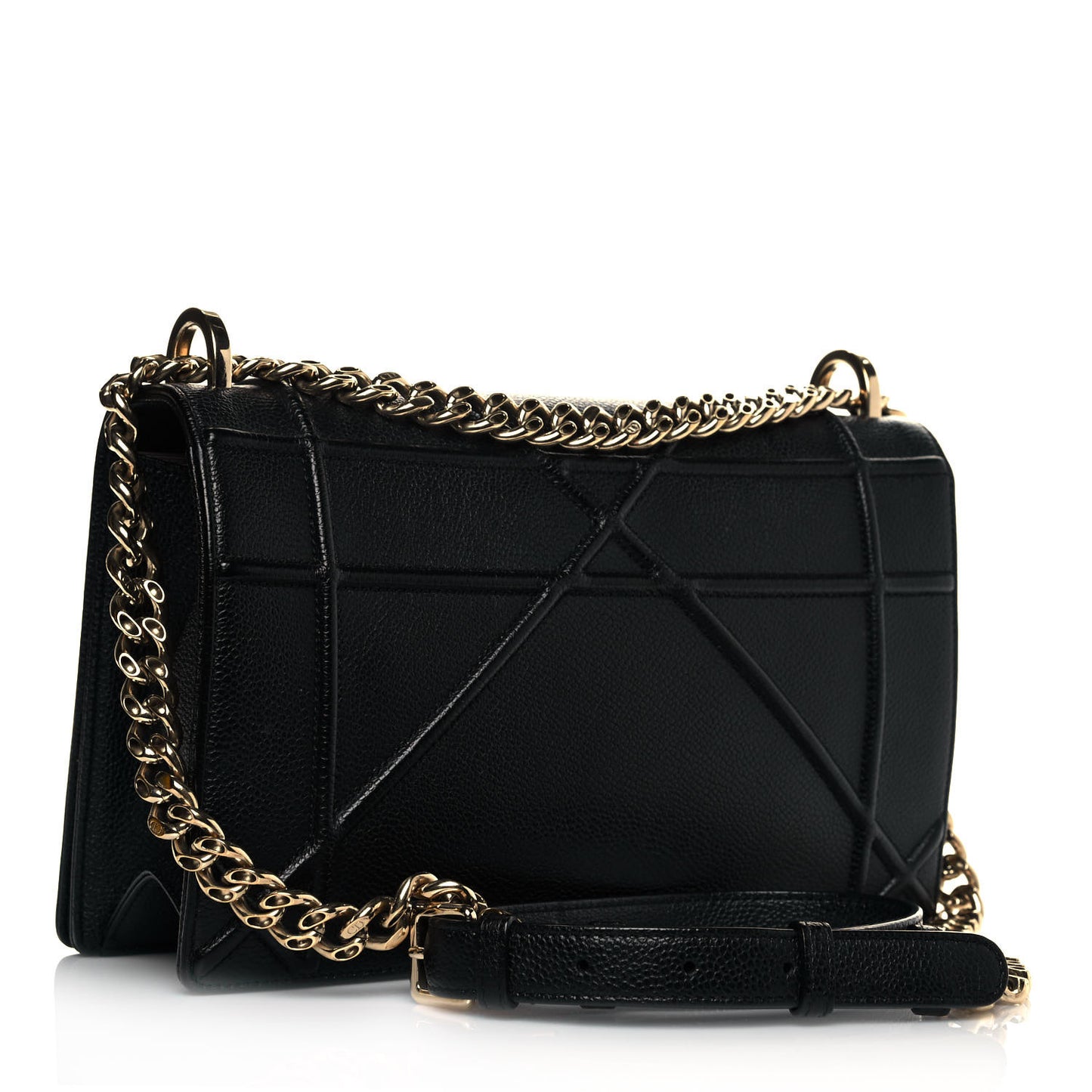 Grained Calfskin Medium Diorama Flap Bag Black