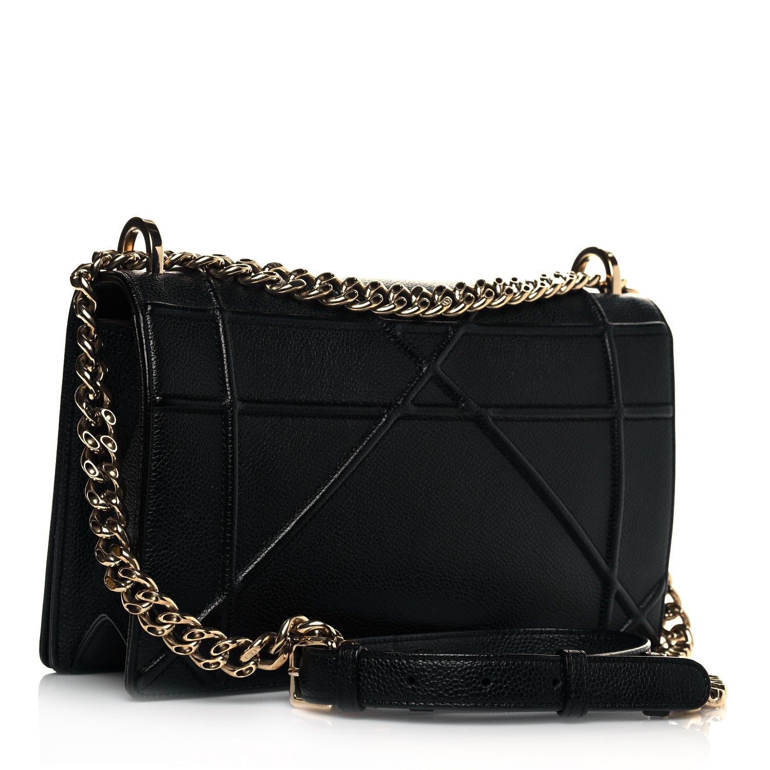 Christian Dior Grained Calfskin Medium Diorama Flap Bag Black 3 of 14
