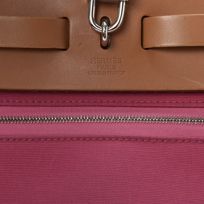 Hermes Vache Hunter Toile Herbag Zip 31 PM Rose Lipstick 10 of 11