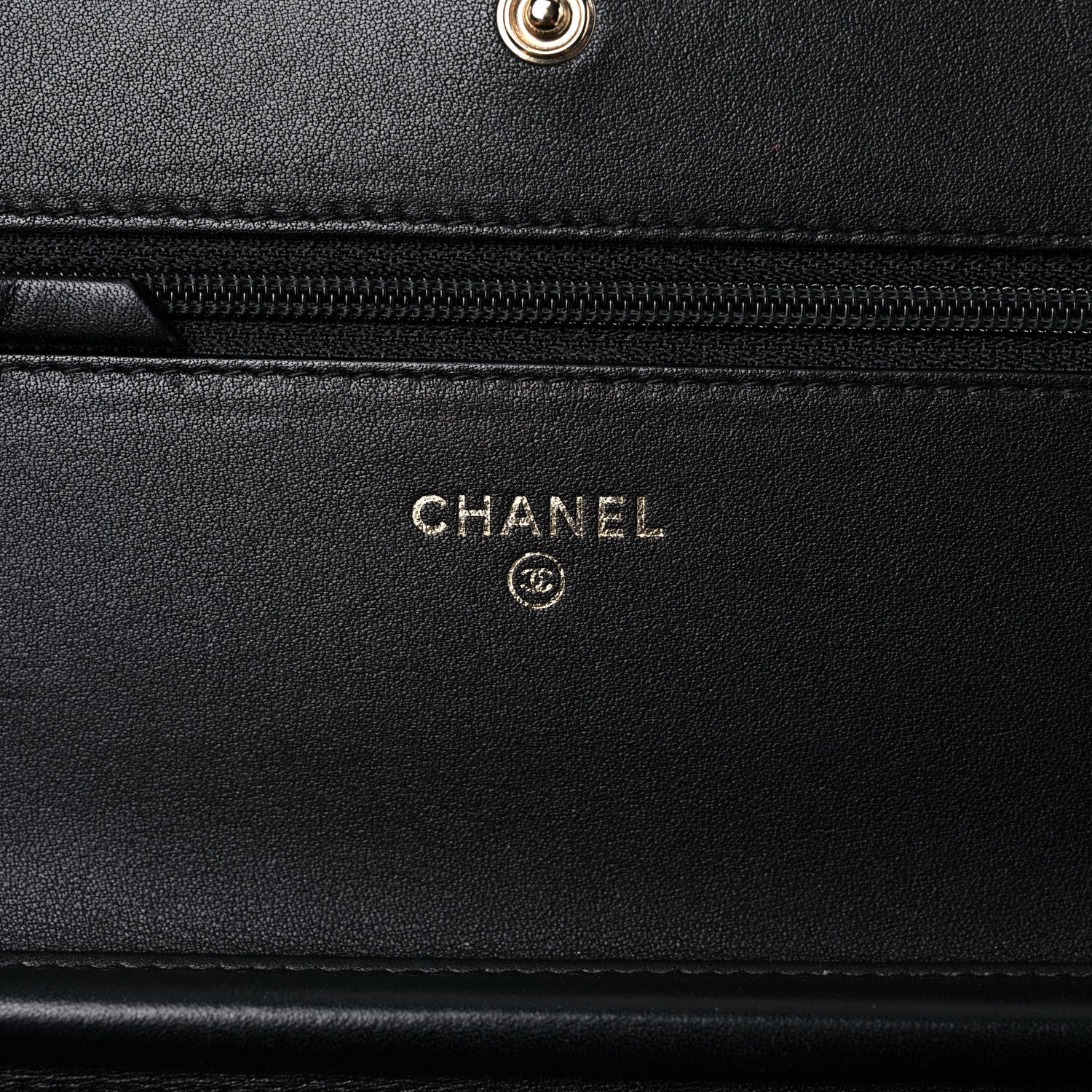 Chanel Calfskin Chevron Boy Wallet On Chain WOC Black 6 of 15