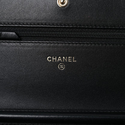 Chanel Calfskin Chevron Boy Wallet On Chain WOC Black 6 of 15