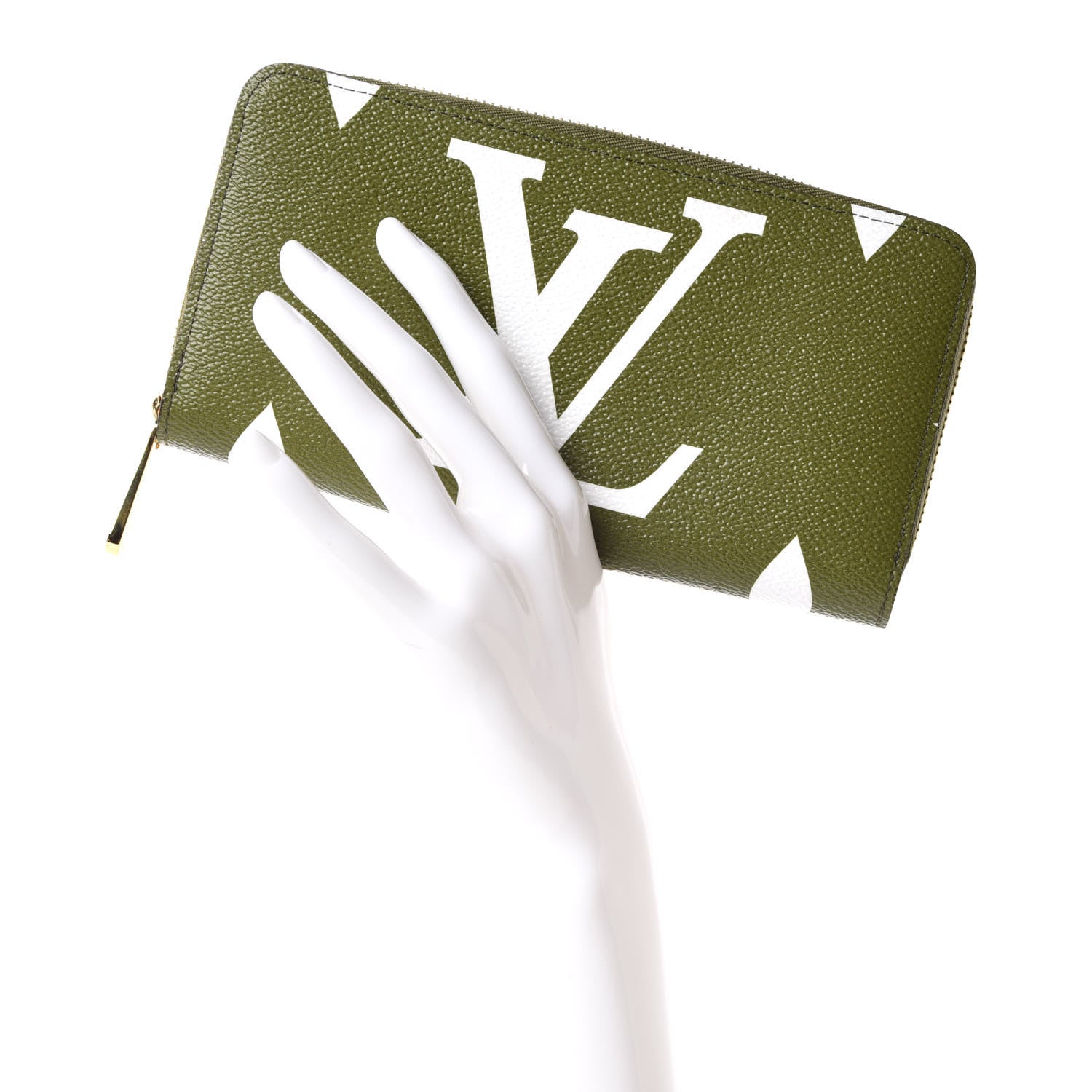 Louis Vuitton Monogram Giant Zippy Wallet Kaki White 2 of 9