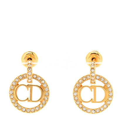 Christian Dior Metal Crystal Petit CD Earrings Gold 1 of 5
