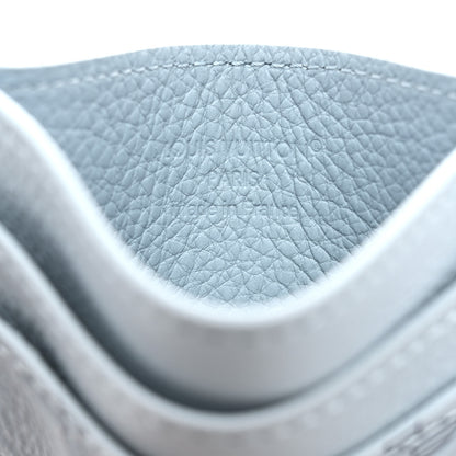 Louis Vuitton Calfskin Monogram Shadow Double Card Holder Sky Blue 6 of 7