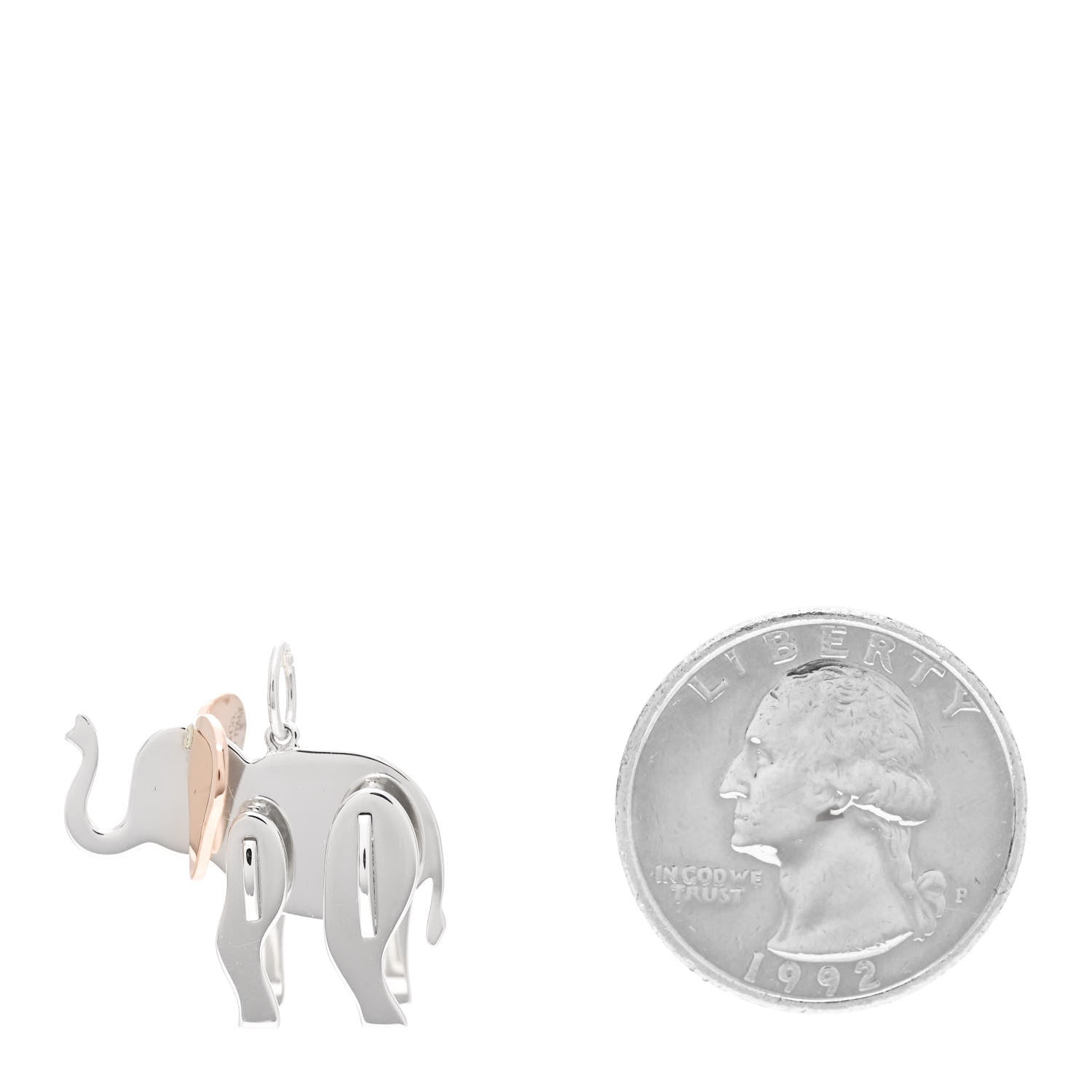 Tiffany Sterling Silver 18K Rose Gold Save the Wild Elephant Charm 2 of 6
