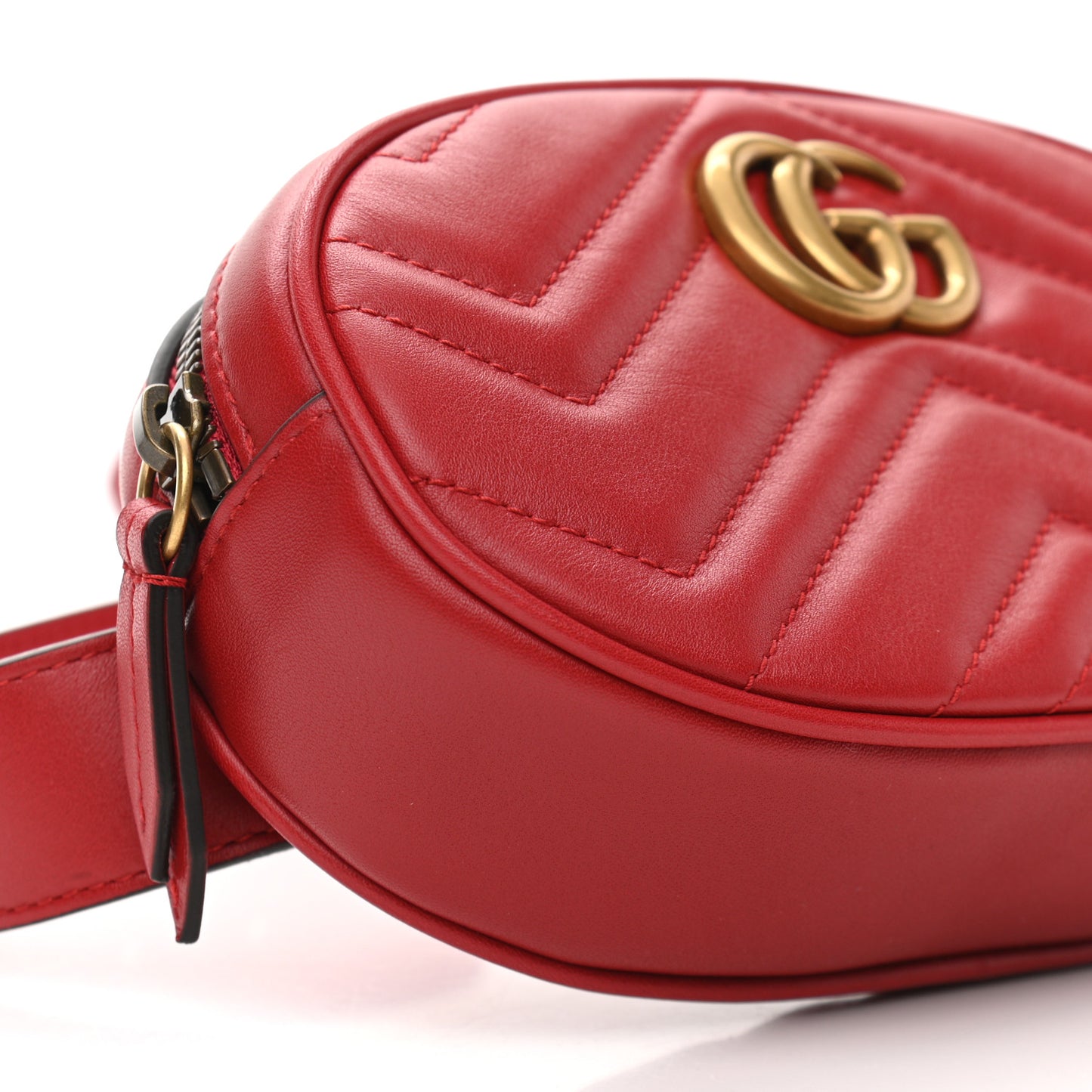 Calfskin Matelasse GG Marmont Belt Bag 85 34 Hibiscus Red