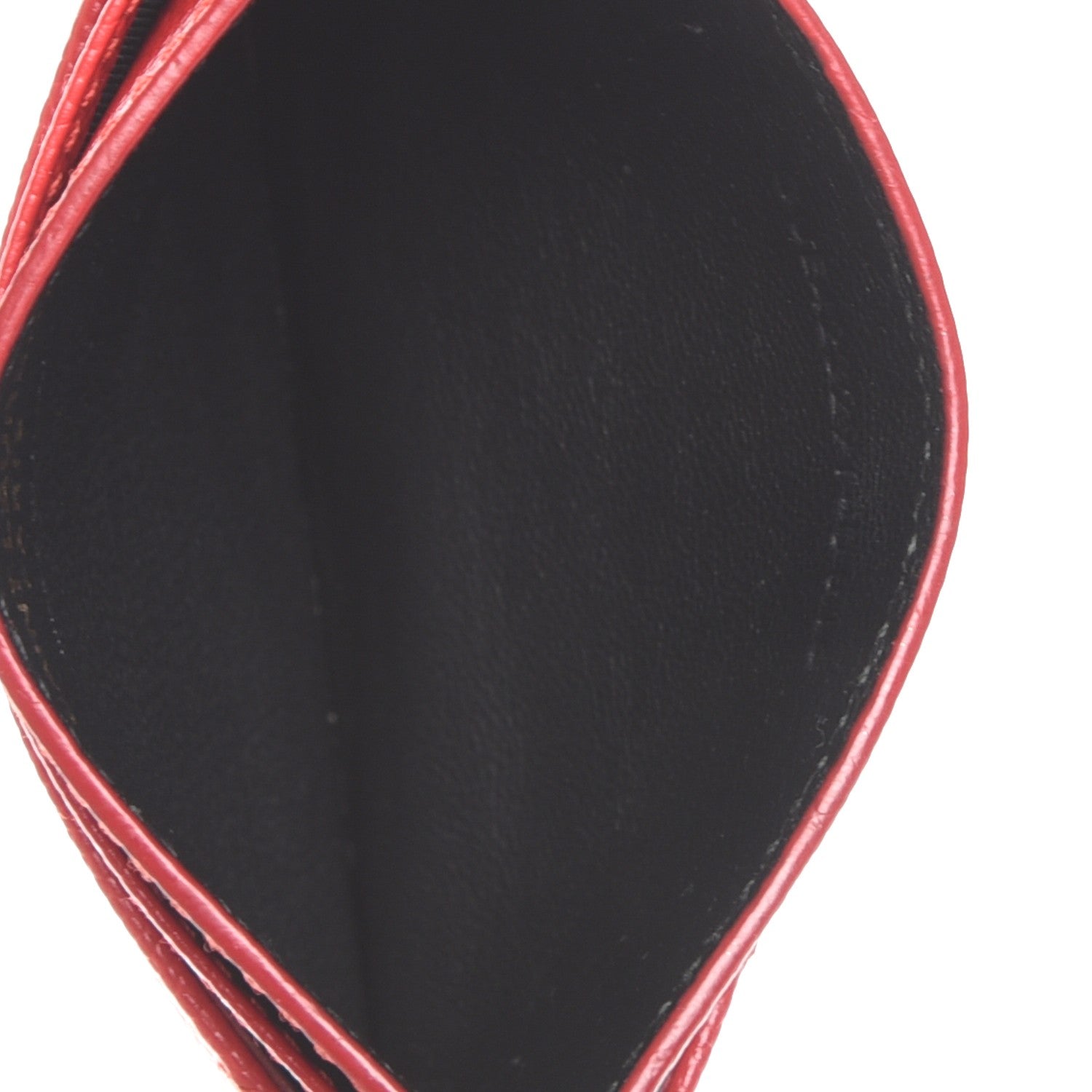 Saint Laurent Grain De Poudre Matelasse Chevron Monogram Credit Card Case New Red 5 of 7