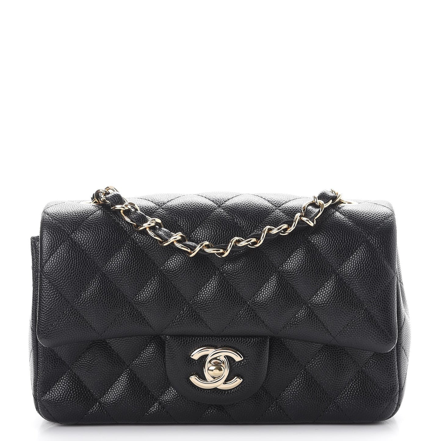 Caviar Quilted Mini Rectangular Flap Black