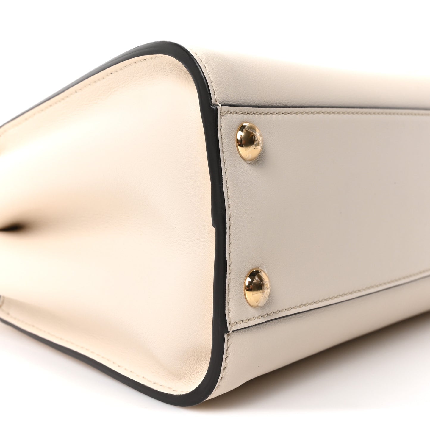 Vitello Seta Suede FF Mini Peekaboo Iconic Satchel  Uovo Sigaro Marrone