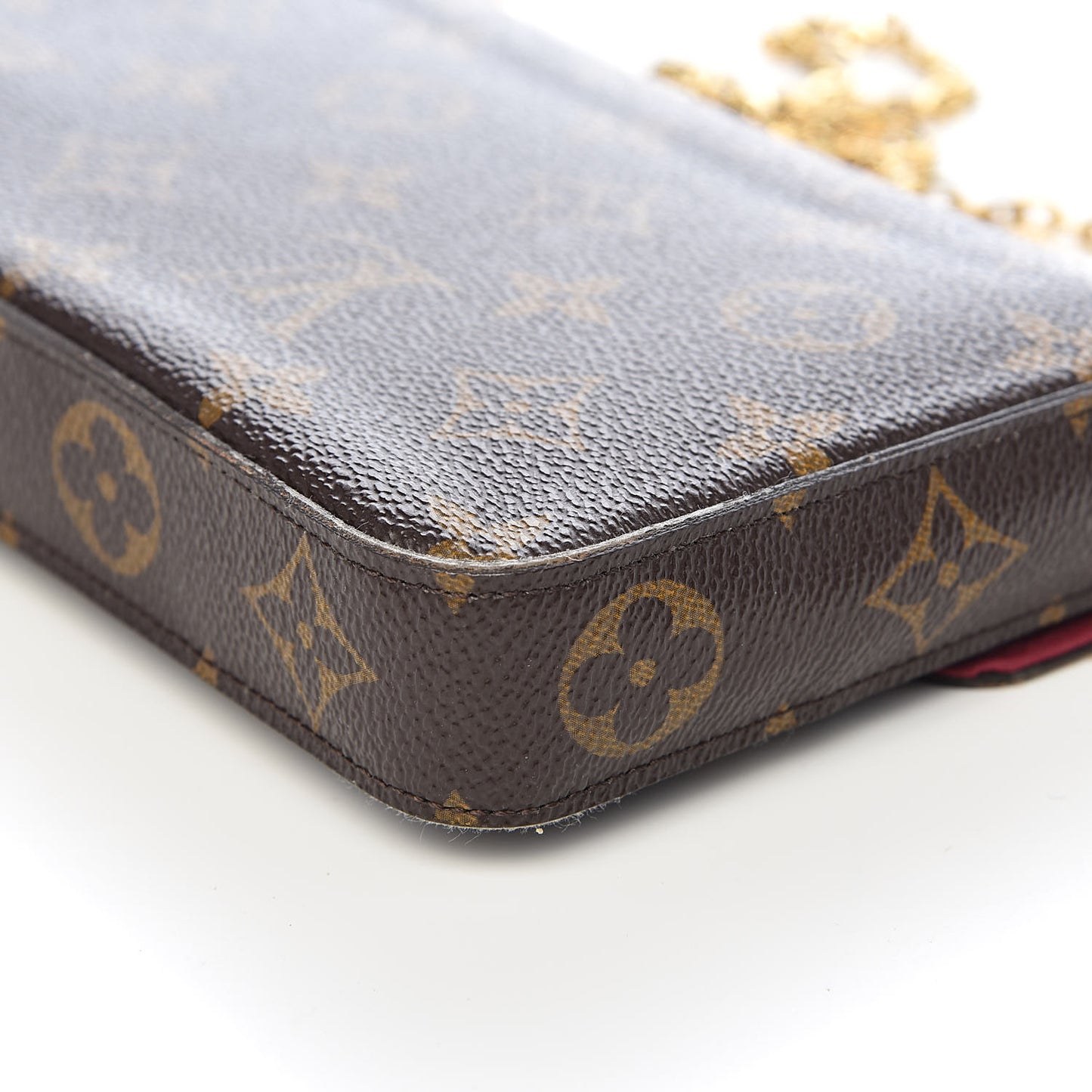 Monogram Pochette Felicie Chain Wallet Fuchsia