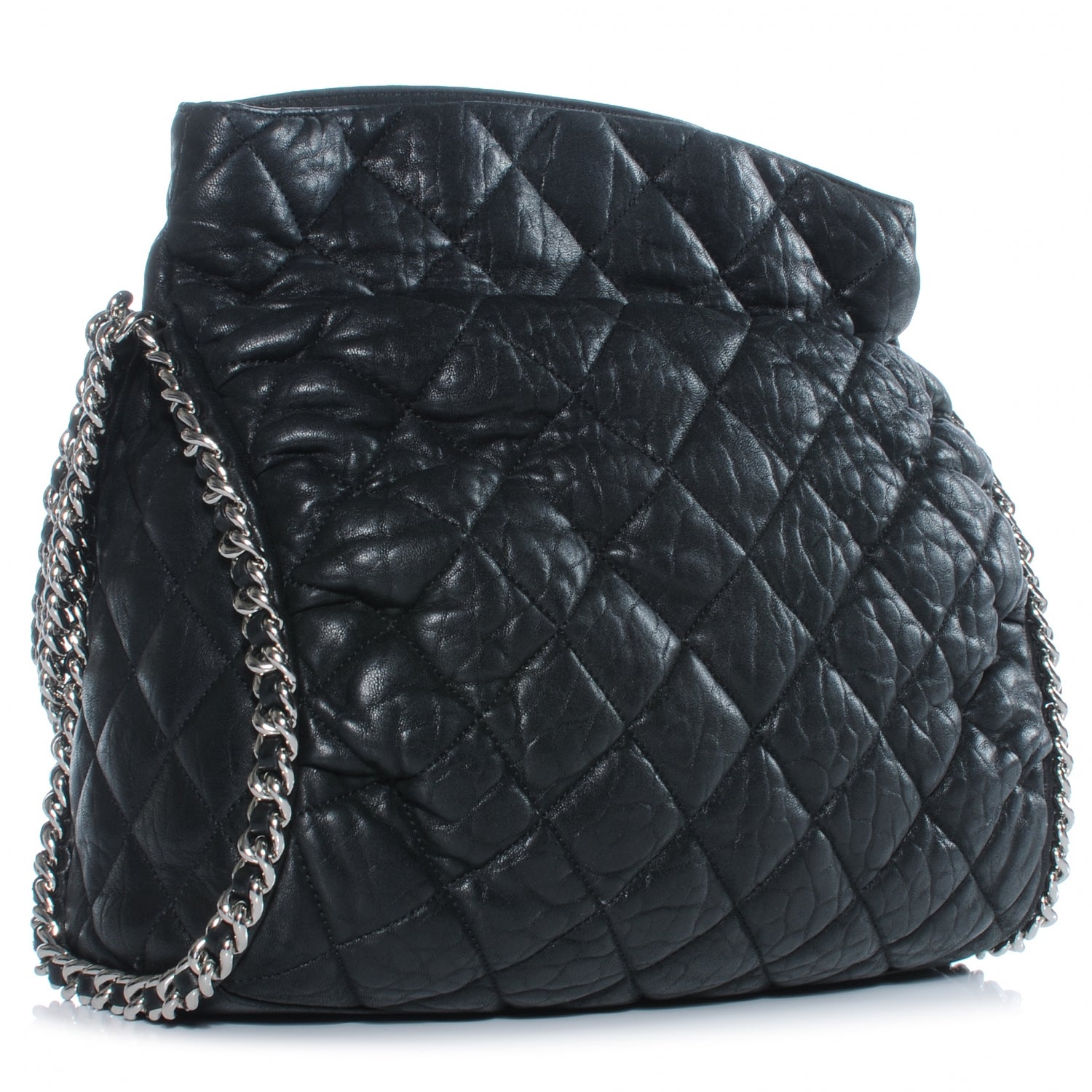 Chanel Washed Lambskin Chain Around Hobo Black 3 of 6