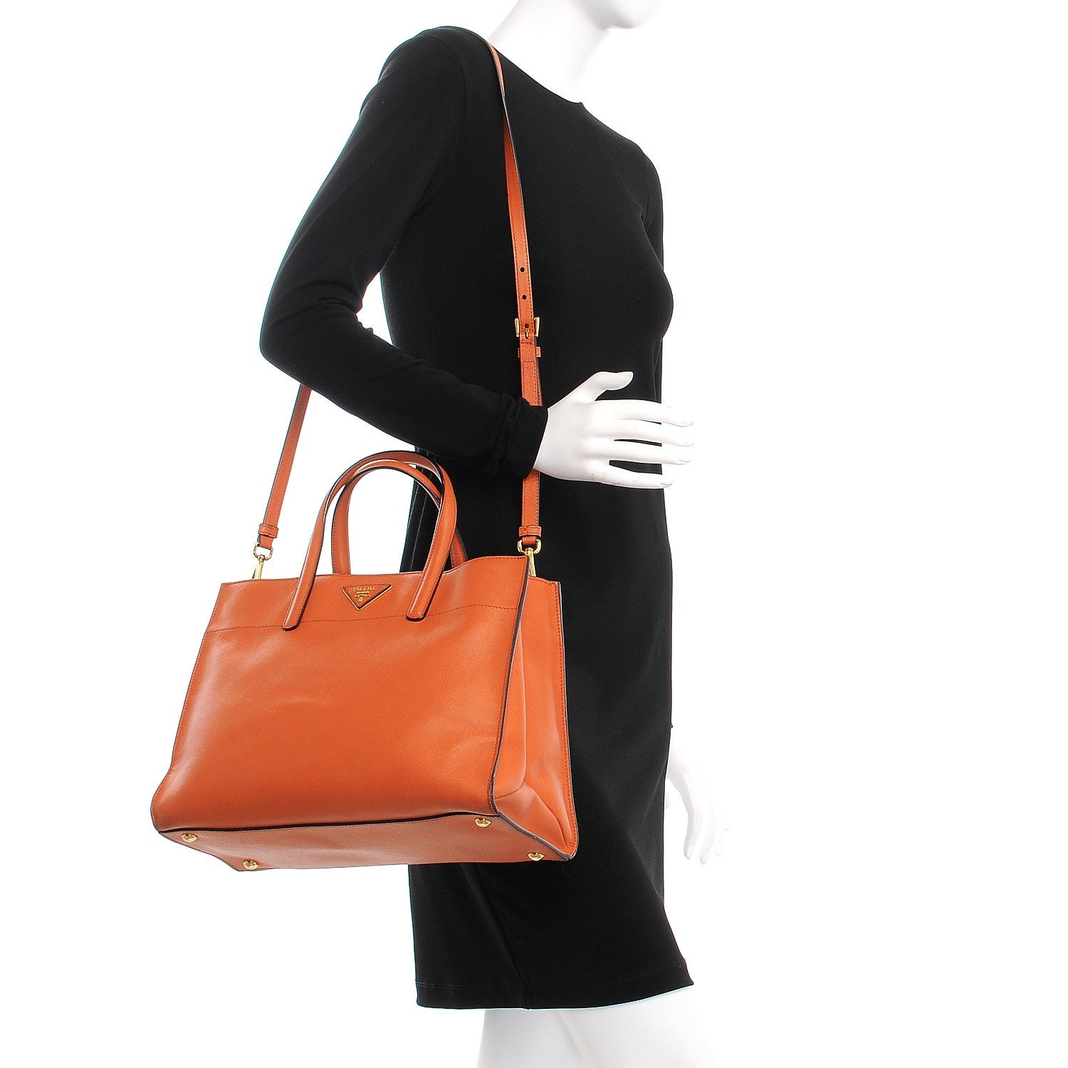 Prada Saffiano Soft Tote Papaya 2 of 19