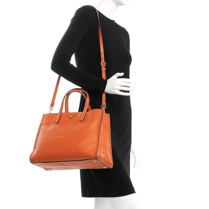 Prada Saffiano Soft Tote Papaya 2 of 19