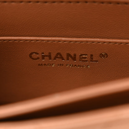 Chanel Shiny Caviar Quilted Mini Top Handle Flap Bag Camel 6 of 13