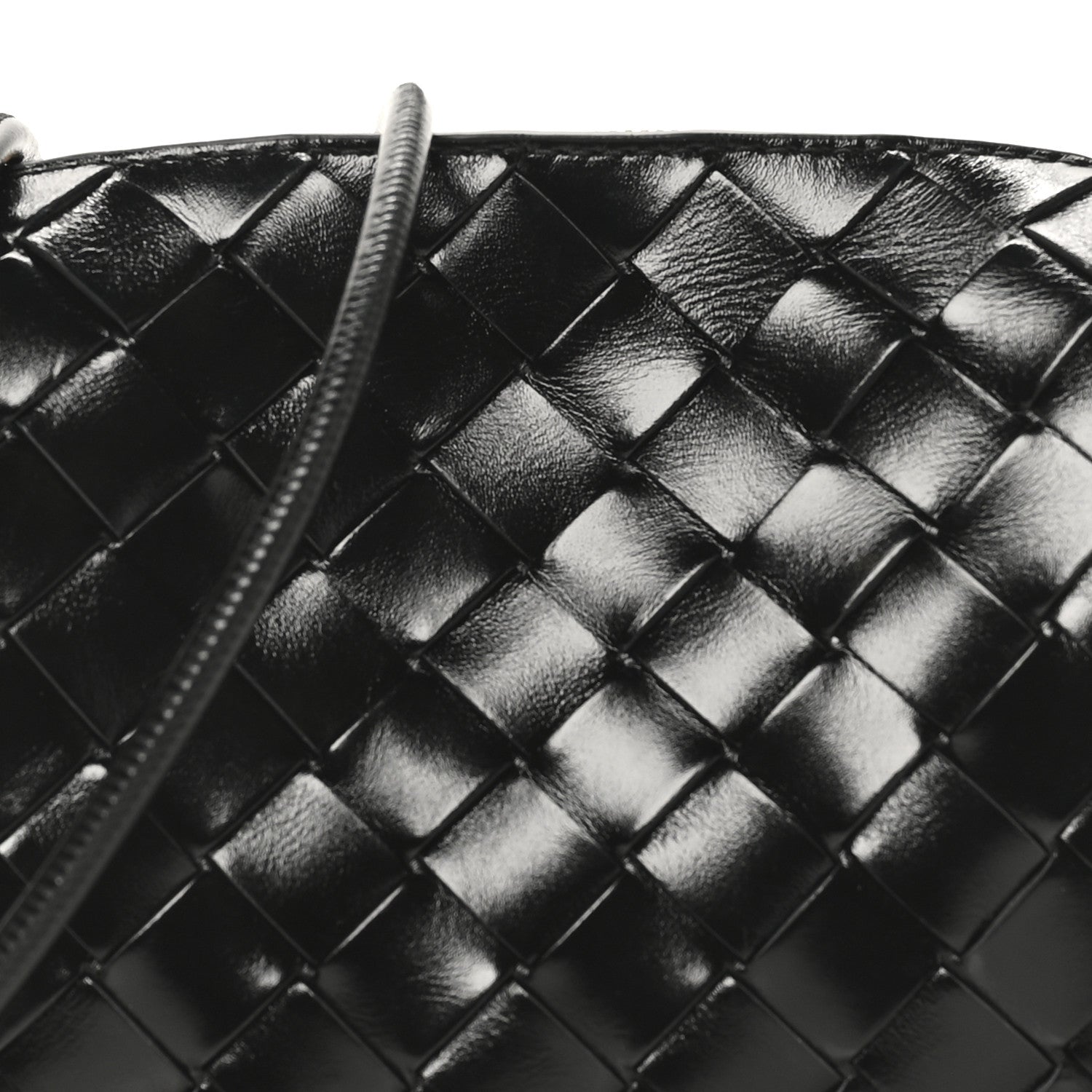 Bottega Veneta Polished Nappa Intrecciato Metallic Knot Mini Loop Camera Bag Black 7 of 9