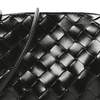 Bottega Veneta Polished Nappa Intrecciato Metallic Knot Mini Loop Camera Bag Black 7 of 9