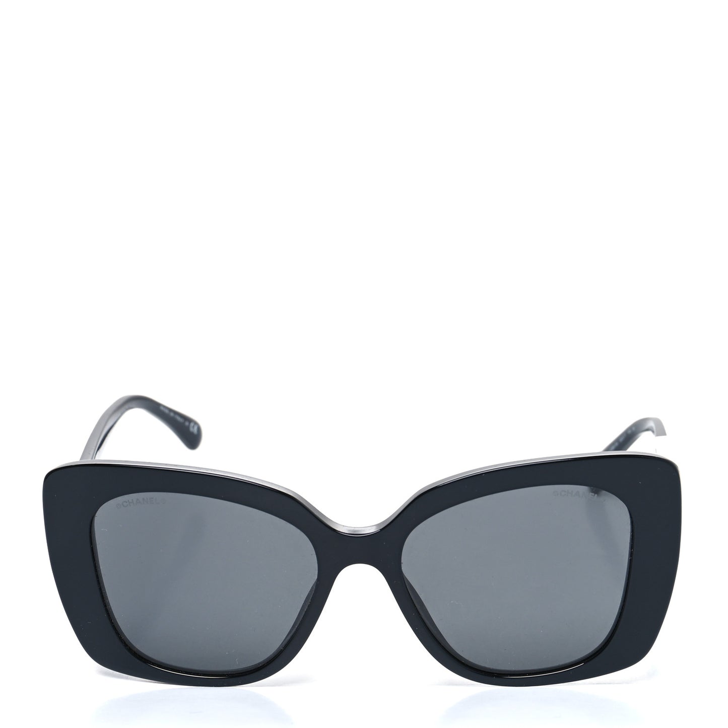 Acetate Strass Square Sunglasses 5422-B-A Black White