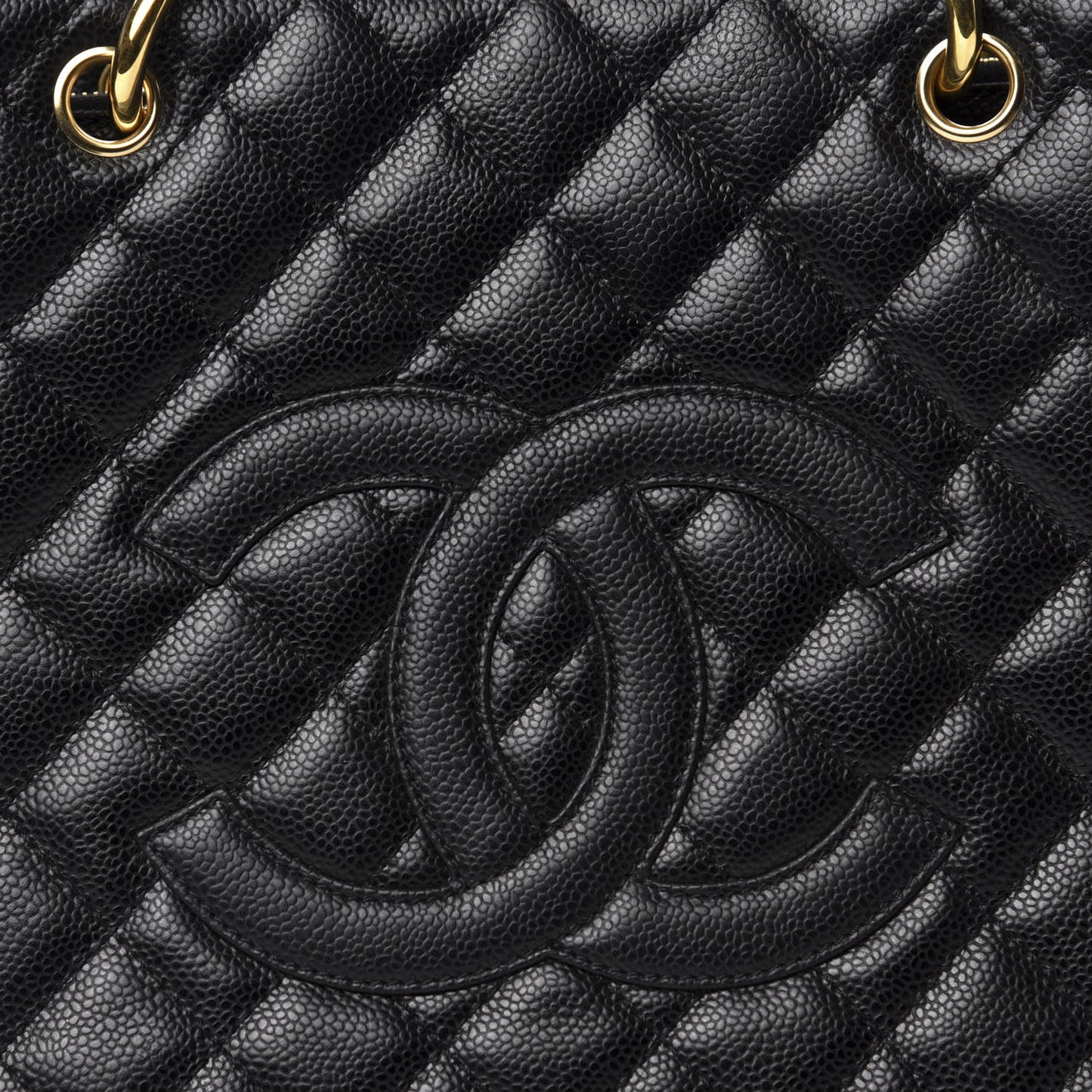 Caviar Quilted Grand Shopping Tote GST Black