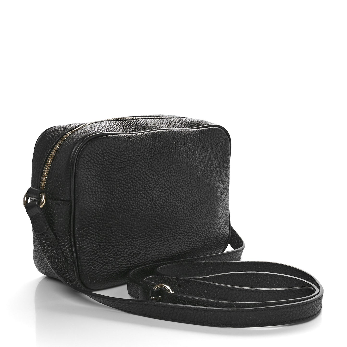 Pebbled Calfskin Small Soho Disco Bag Black