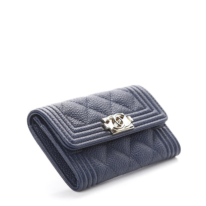 Chanel Caviar Quilted Boy Flap Card Holder Navy 3 of 7