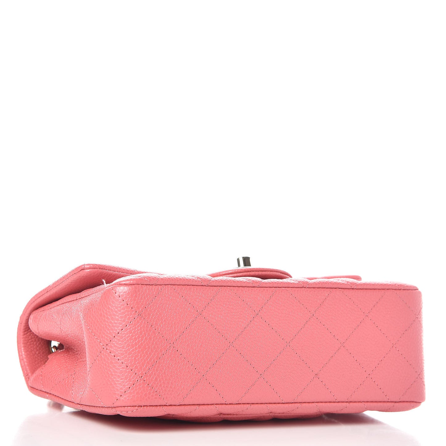 Iridescent Caviar Quilted Mini Rectangular Flap Pink