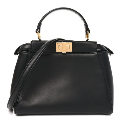Fendi Nappa Mini Peekaboo Iconic Satchel Black 1 of 11