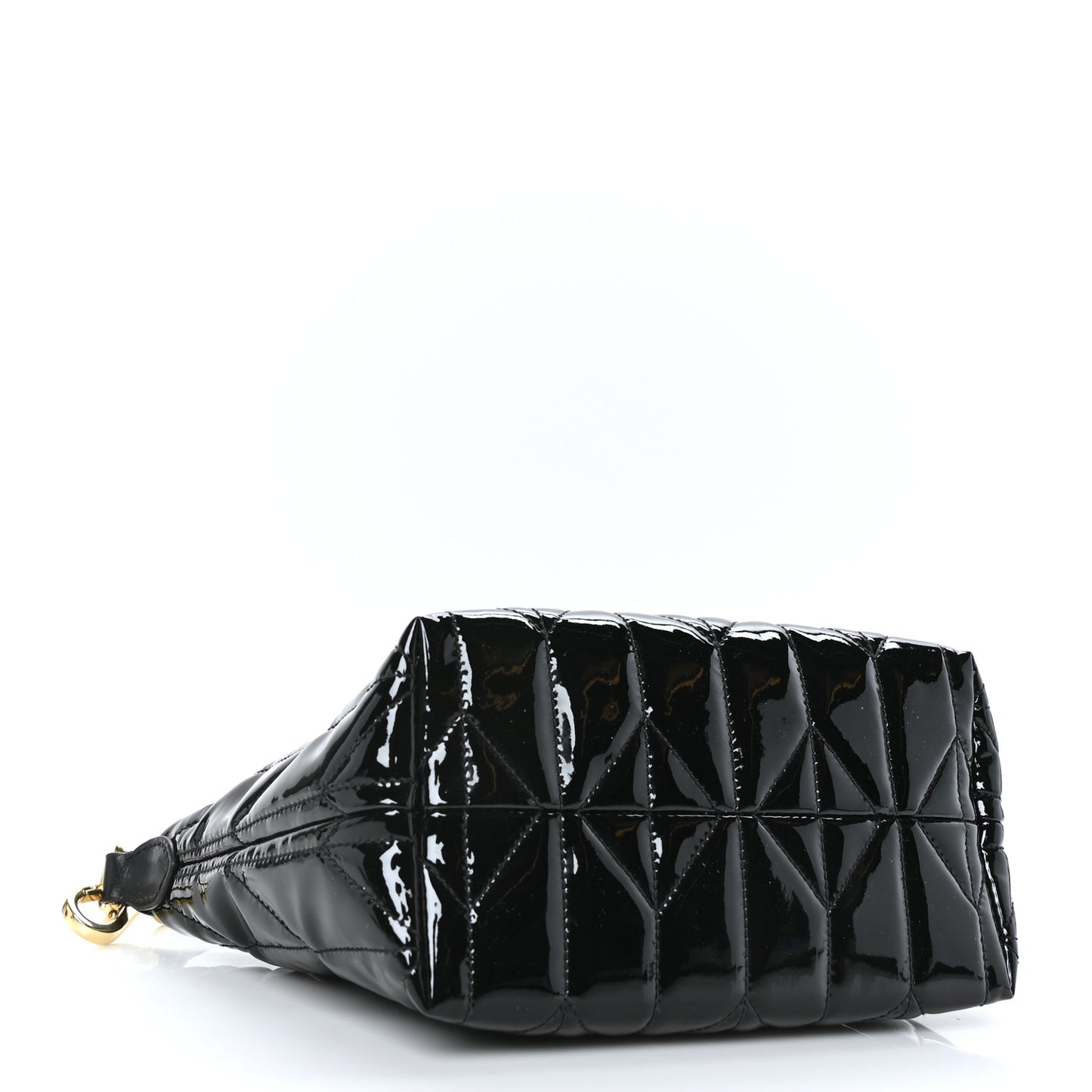 Iridescent Fabric Quilted Mini Spirit Ciré Bag Black