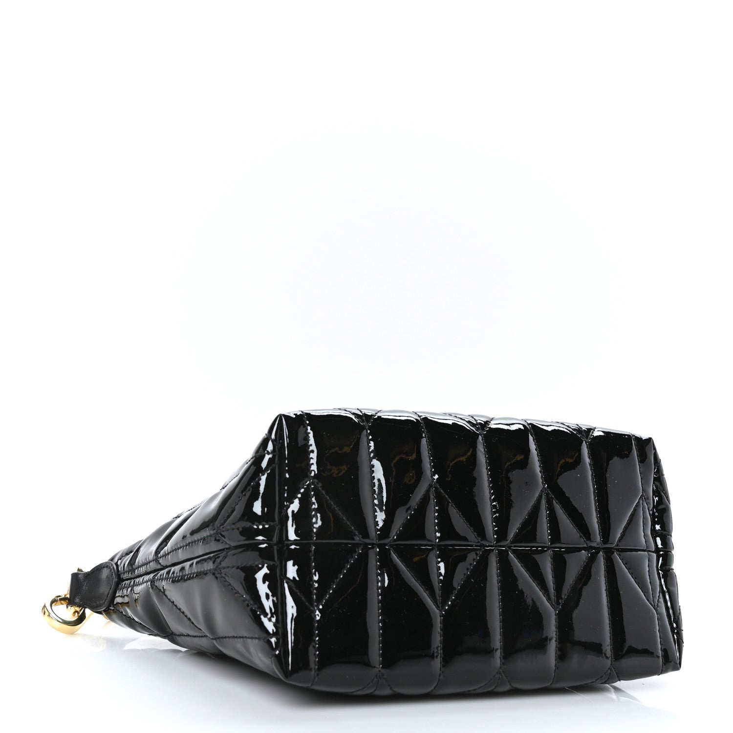 Miu Miu Iridescent Fabric Quilted Mini Spirit Ciré Bag Black 4 of 9