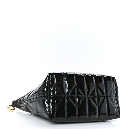 Miu Miu Iridescent Fabric Quilted Mini Spirit Ciré Bag Black 4 of 9
