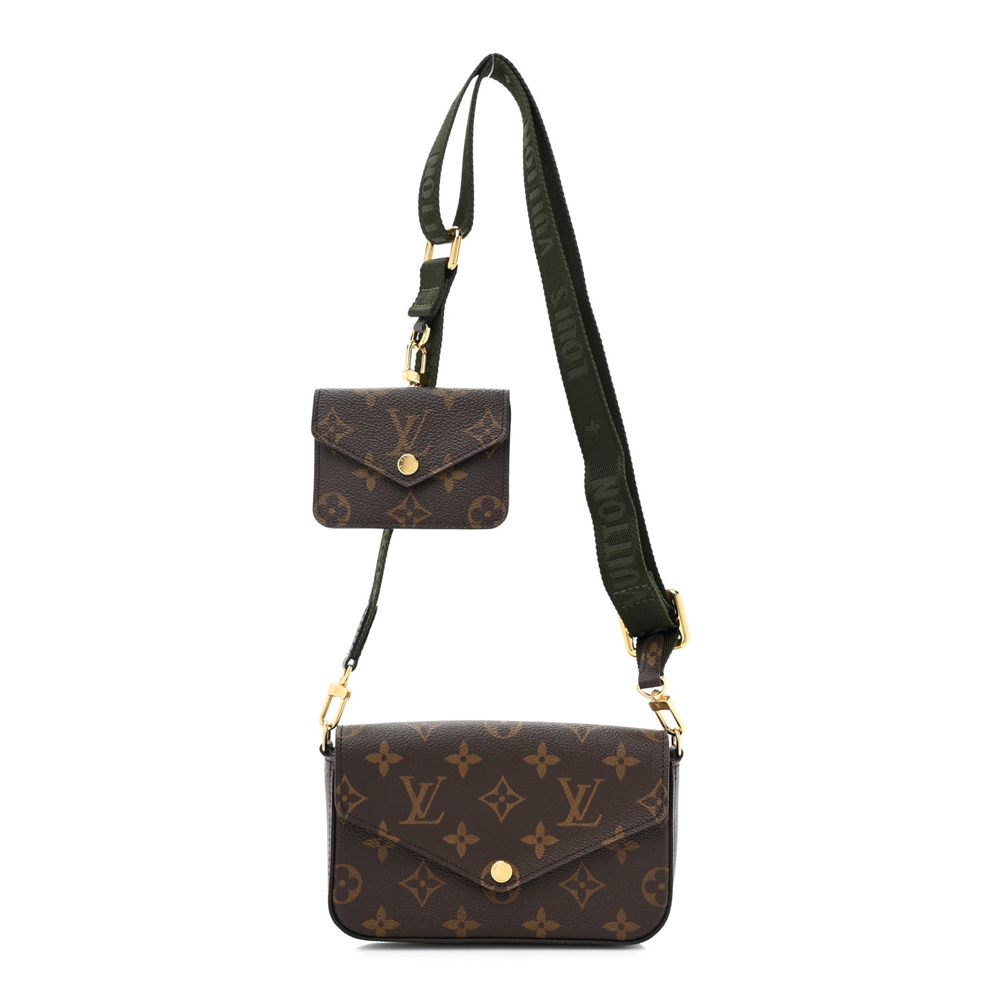 Monogram Felicie Strap & Go Kaki