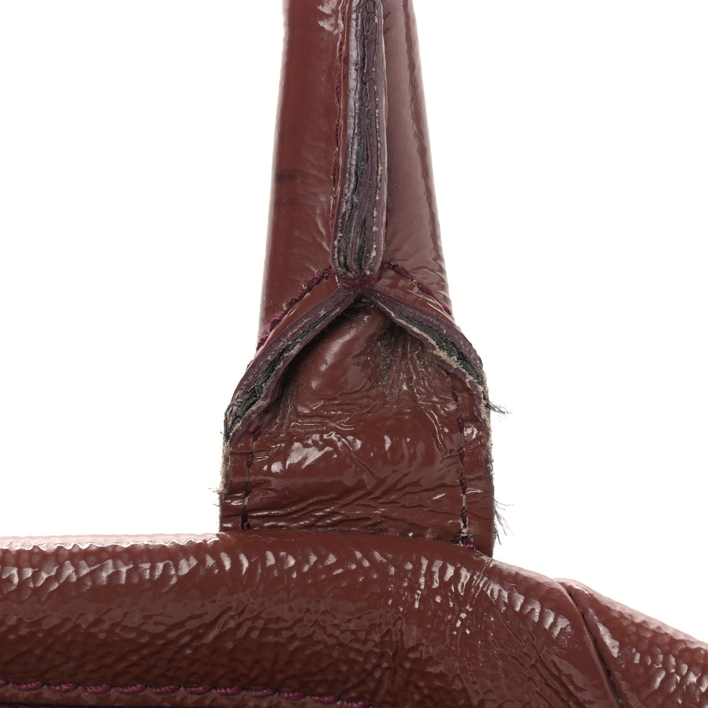 Textured Patent Medium Easy Sac Dark Red