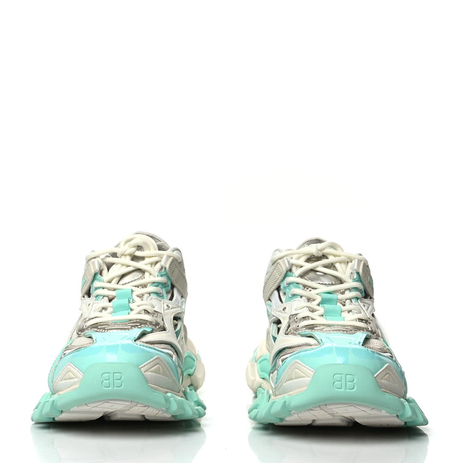 Balenciaga Rubber Mesh Tri-Color Womens Track.2 Open Sneakers 40 Min Light Beige Grey 2 of 7