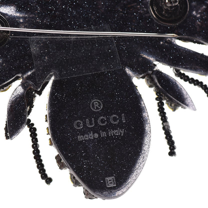 Gucci Metal Crystal Bee Brooch Black Yellow 4 of 7