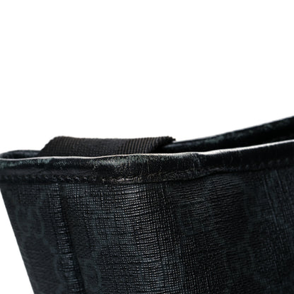 Gucci GG Supreme Monogram Web Handle Vertical Tote Black Grey 13 of 14