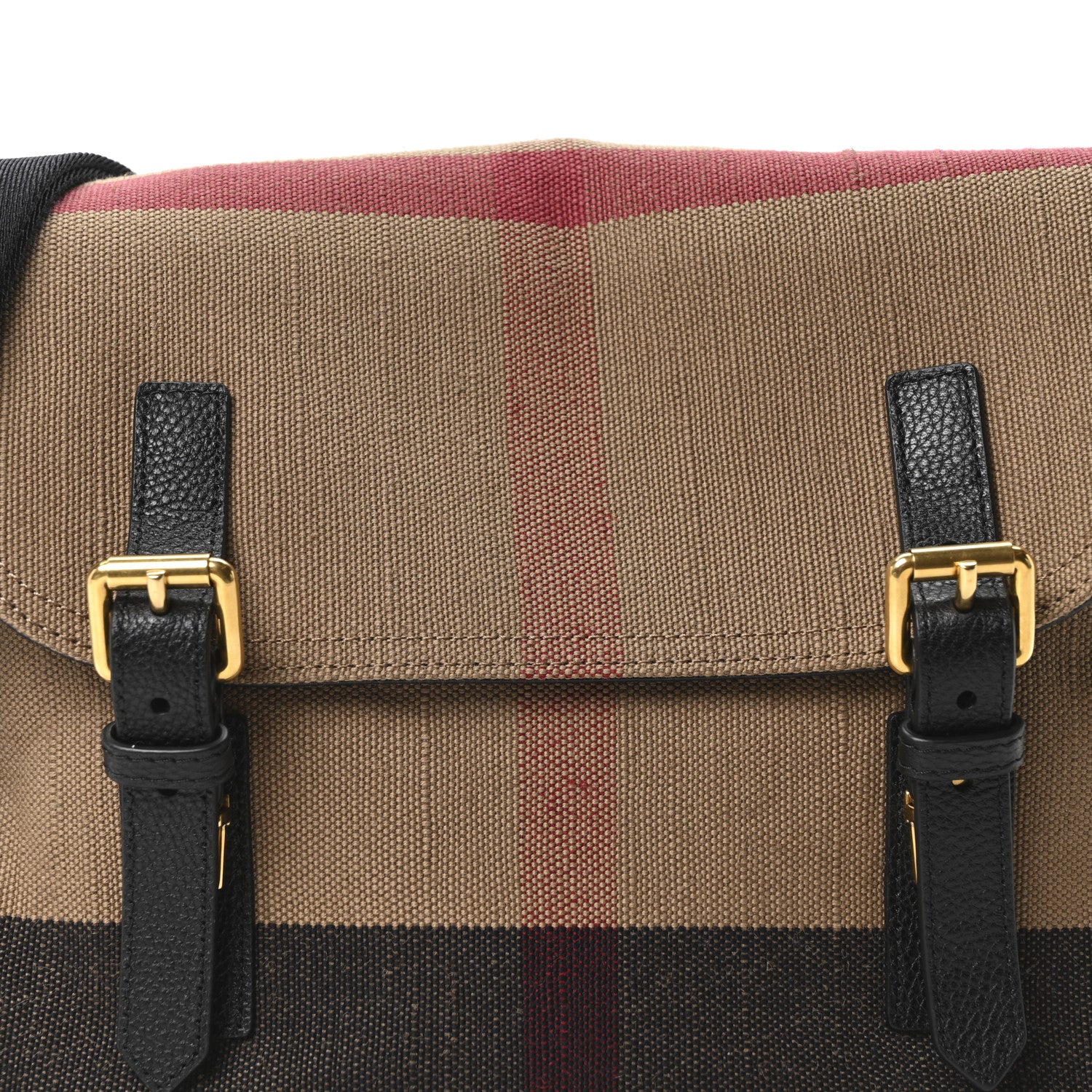 Burberry Canvas Mega Check Small Baildon Messenger Bag Black 9 of 11