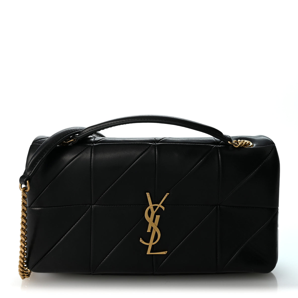 Lambskin Patchwork Monogram Medium Jamie Black
