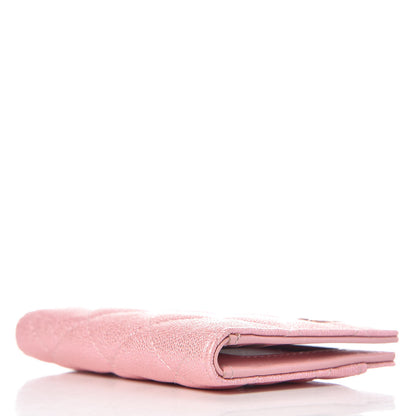 Chanel Iridescent Caviar Quilted Card Holder Wallet Rose Pink 7 of 16
