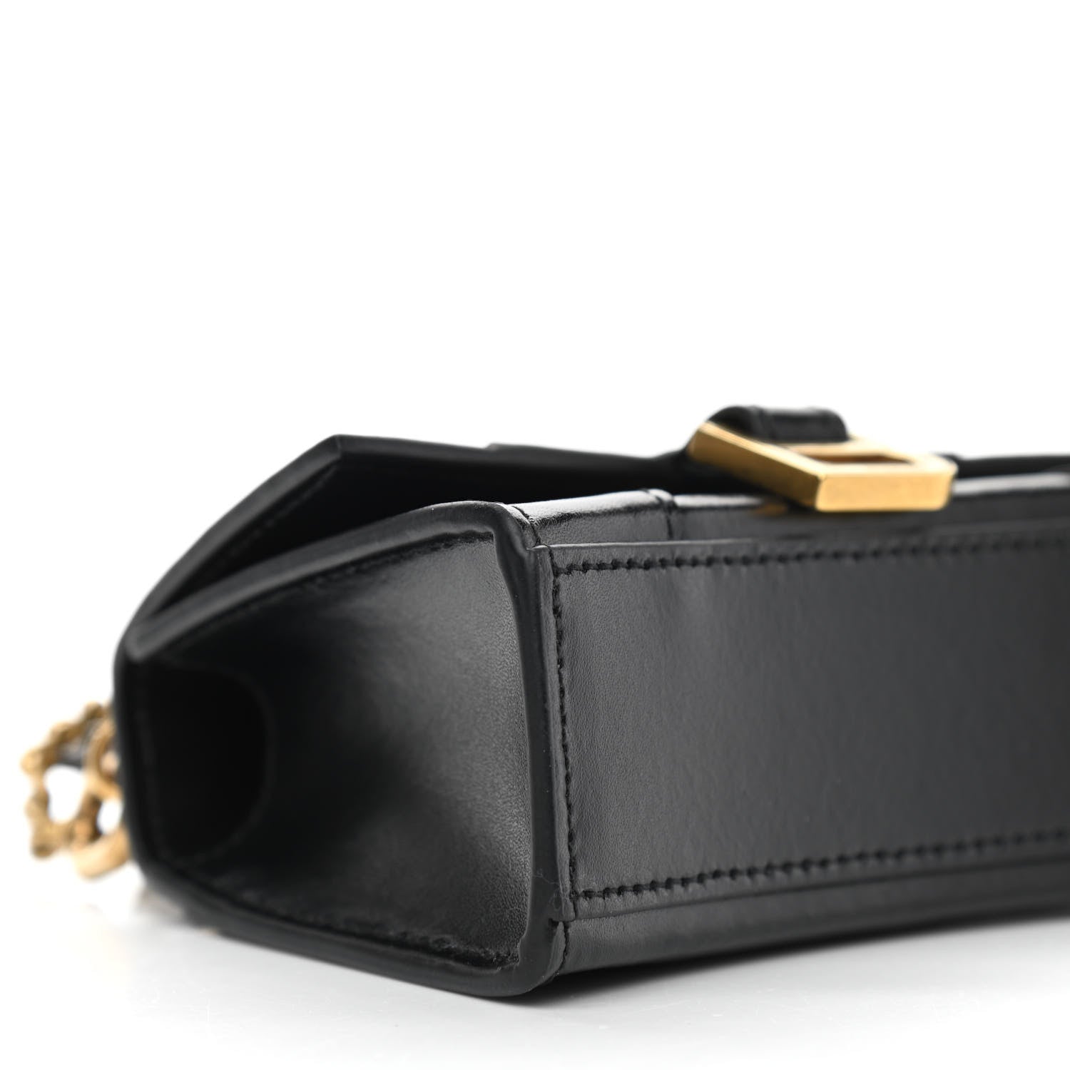 Balenciaga Shiny Box Calfskin Hourglass Top Handle Bag Mini with Chain Black 8 of 10