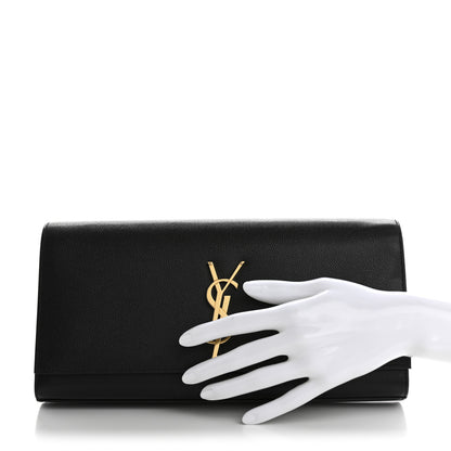 Saint Laurent Grain De Poudre Monogram Cassandre Clutch Black 2 of 9