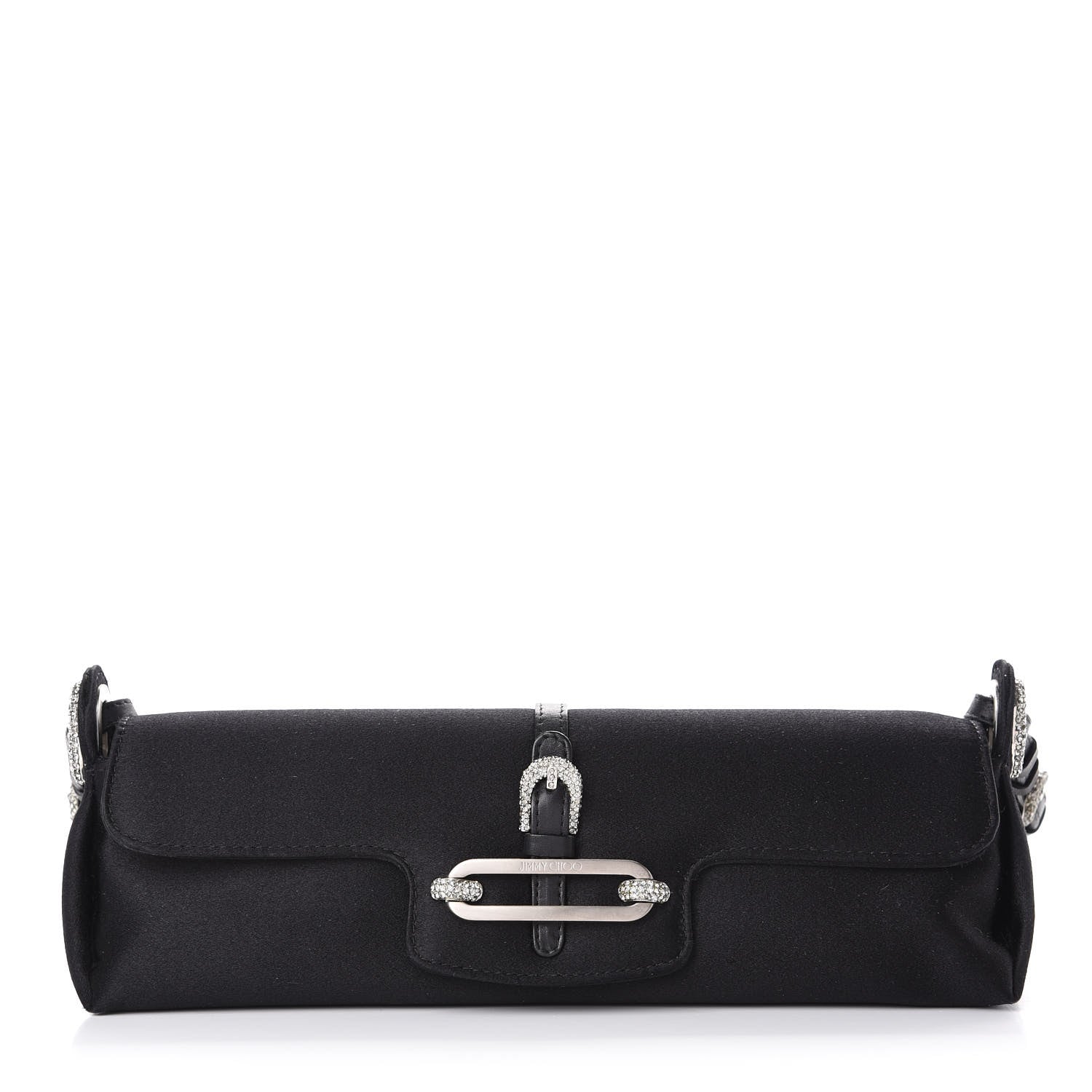 Jimmy Choo Satin Swarovski Crystal Tulita Evening Bag Black 1 of 10
