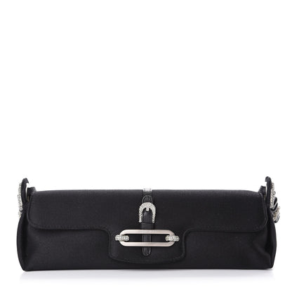 Jimmy Choo Satin Swarovski Crystal Tulita Evening Bag Black 1 of 10
